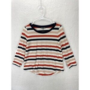 COS Striped T-Shirt Women’s Size S Multicolor‎ 3/4 Sleeve Pure Cotton Top